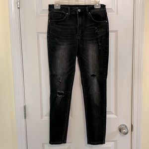 RISEN Black Distressed Jeans, Size 30/11